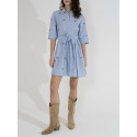 BONY SHORT – Robe chemisier courte à broderies bijoux