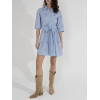 BONY SHORT – Robe chemisier courte à broderies bijoux