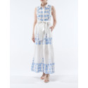 Romance – Robe chemisier longue brodée en coton GOA