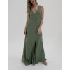 GRACE LONG KAKI – Robe longue satinée