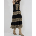 EVY LONG robe longue noire sans manches brodées