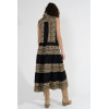 EVY LONG robe longue noire sans manches brodées