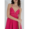 Salma - robe rose longue broderies florales