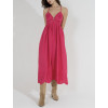 Salma - robe rose longue broderies florales