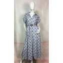 Robe longue ceinturée Motif éventail - JOSIE