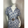 Robe longue ceinturée Motif éventail - JOSIE