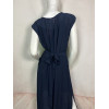 Robe marine cintrée col montant - 62818