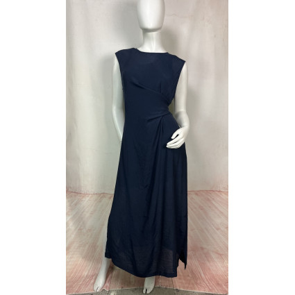Robe marine cintrée col montant - 62818