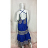 Kate long – Robe longue bleu électrique à motifs dorés