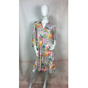 Louisa – Robe mi-longue à motifs fleuris colorés