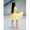 Robe courte fluide imprimé citron - GLORY