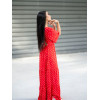 Robe dos à nouer tissu rouge à pois blancs Goa