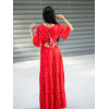 Robe dos à nouer tissu rouge à pois blancs Goa