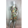 Robe fluide coloré cintrée à manches courtes - FABIO