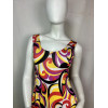Robe longue sans manches à imprimé abstrait