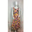 Robe longue sans manches à imprimé abstrait