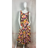 Robe longue sans manches à imprimé abstrait