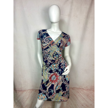 Robe manches courtes imprimée cachemire