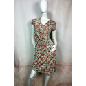 Robe manche courte cache cœur fleurie