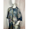 Robe Longue Style Chemise à Motif Pinceau