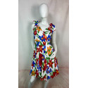 Robe Courte à Imprimé Feuilles