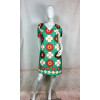Robe Courte Rouge à Fleurs Blanches