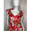 Robe Courte Rouge à Fleurs Blanches