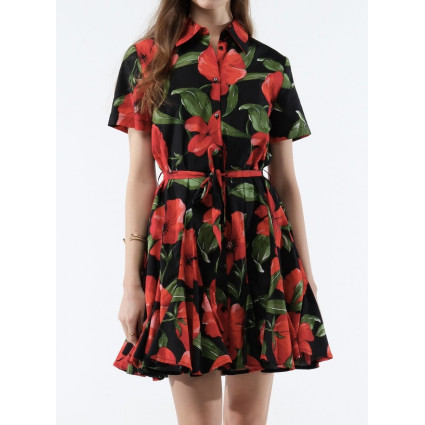 GLORY - Robe imprimé coquelicots