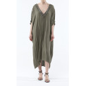 Aude – Caftan en crêpe de viscose perlé