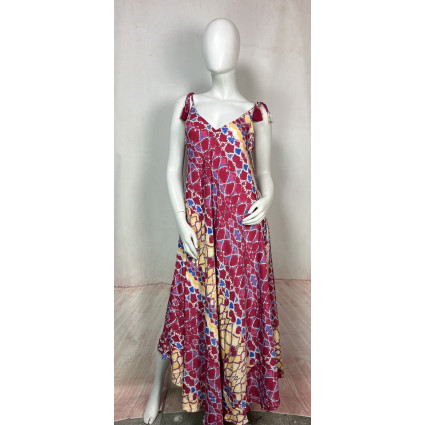 Robe longue fleurie à bretelle réglables Goa - GAYA