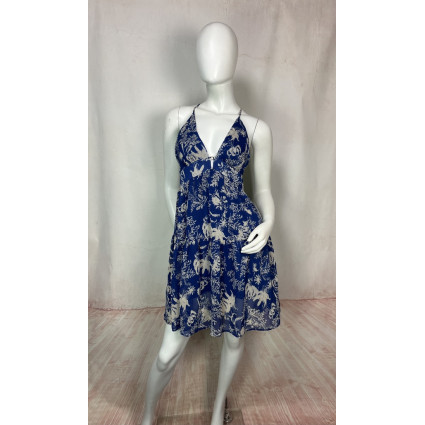 Robe bleu avec motifs floraux blanc - GOA 63210