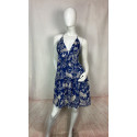 Robe bleu avec motifs floraux blanc - GOA 63210
