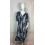 Robe Longue Fluide Bleu Marine à Motifs Blancs – Élégance Décontractée
