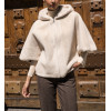 Manteau en fausse fourrure écru