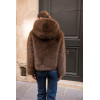 Manteau en fausse fourrure marron