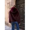 Manteau en fausse fourrure prune