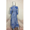 Robe longue chemise imprimé cachemire bleu et blanc - 62998 GOA