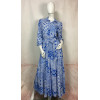 Robe longue chemise imprimé cachemire bleu et blanc - 62998 GOA