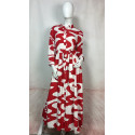 Robe longue chemise imprimé rouge et blanc - 62998 GOA