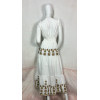 Robe longue blanche brodée motifs géométriques - LONDON GOA