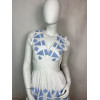 Robe longue blanche brodée motifs géométriques - LONDON GOA