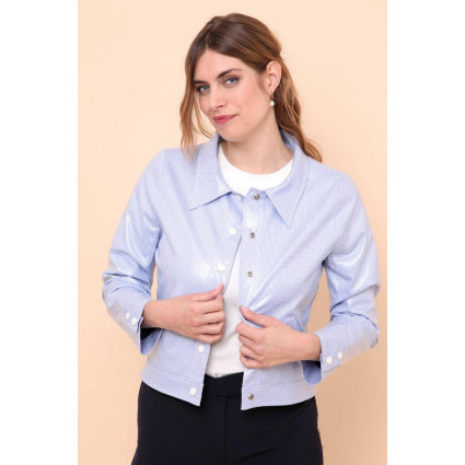 Veste enduit simili bleu pastel Hippocampe