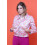 Veste enduit simili rose motif fleurs roses Hippocampe