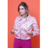 Veste enduit simili rose motif fleurs roses Hippocampe