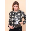 Veste enduit simili noire marguerites Hippocampe