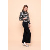 Veste enduit simili noire marguerites Hippocampe
