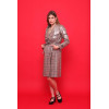 Manteau mi-long enduit Tweed beige et orange Hippocampe