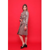 Manteau mi-long enduit Tweed beige et orange Hippocampe