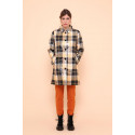 Manteau style vintage carreaux noirs et jaunes Hippocampe