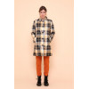 Manteau style vintage carreaux noirs et jaunes Hippocampe